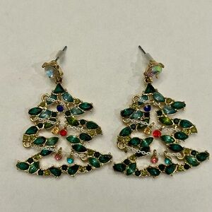 Maurices Festive Green and Gold Tree Earrings